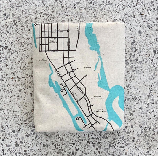 شنطة خريطة أبوظبي - Abu Dhabi Map Tote Bag