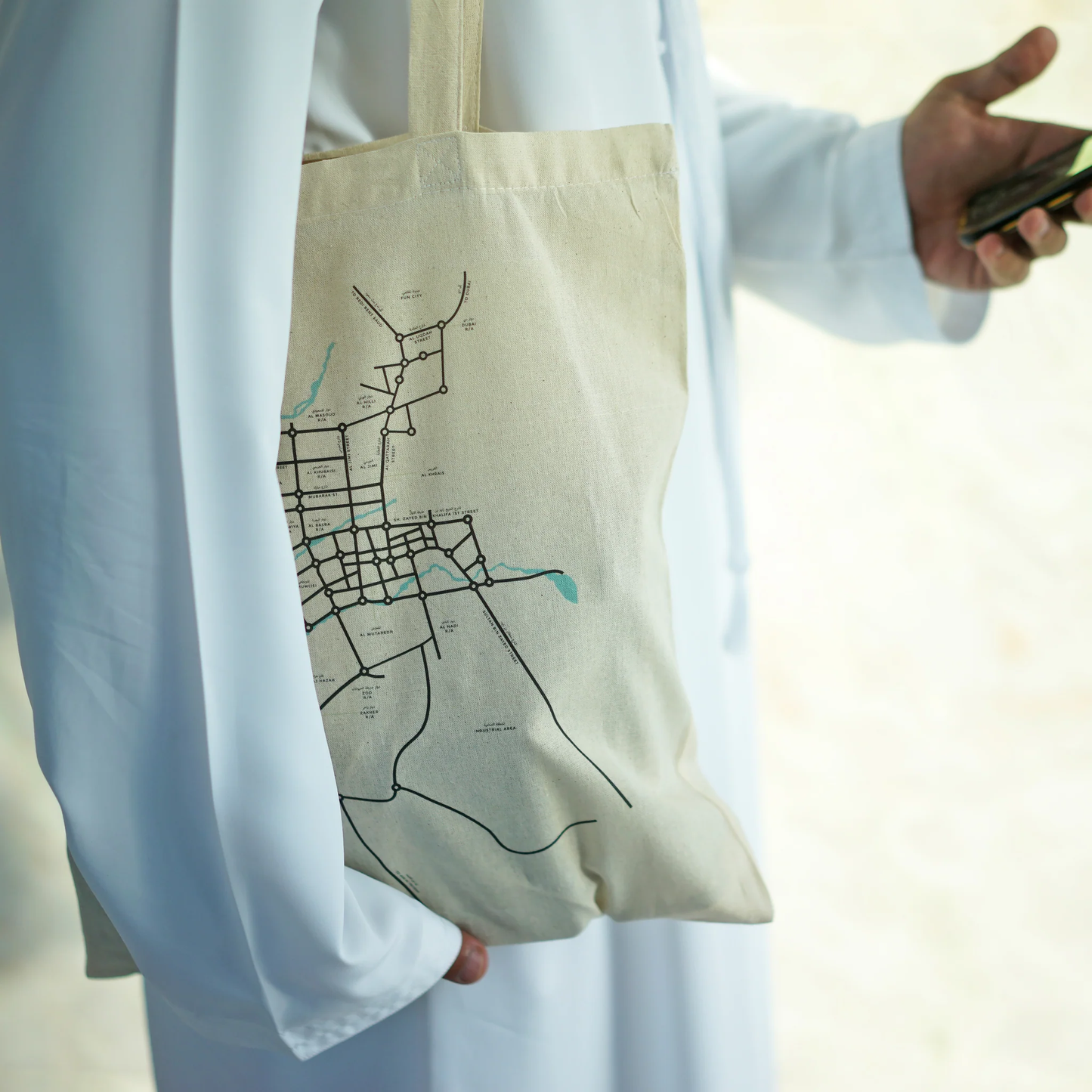شنطة خريطة العين - Al Ain Map Tote Bag